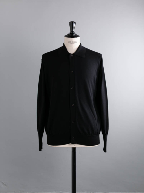 BATONER | BN-24FM-027 BABY WOOL POLO CARDIGAN Black ベビーウールポロニットカーディガンの商品画像