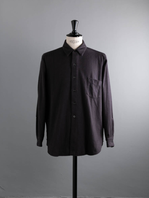 CIOTA | SHLM-108-FL FLANNEL REGULAR COLLAR LONG SLEEVE SHIRT Dark Gray スビンコットンフランネルシャツ