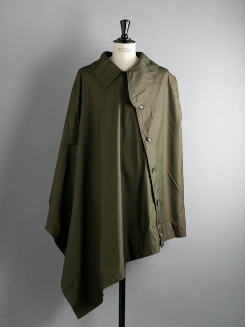 ENGINEERED GARMENTS | TENT CAPE – CP WEATHER POPLIN Olive コットンポリエステルウェザーポプリンテントケープコートの商品画像