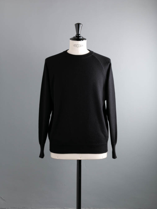 BN-24FG-004 SILK CASHMERE LOOPWHEEL CREW NECK Black