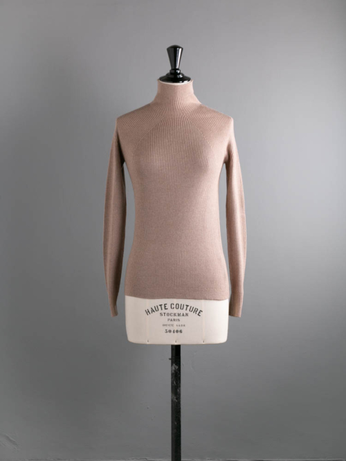 BN-24FL-044 AGING WOOL RIBNATURE TURTLE NECK Beige