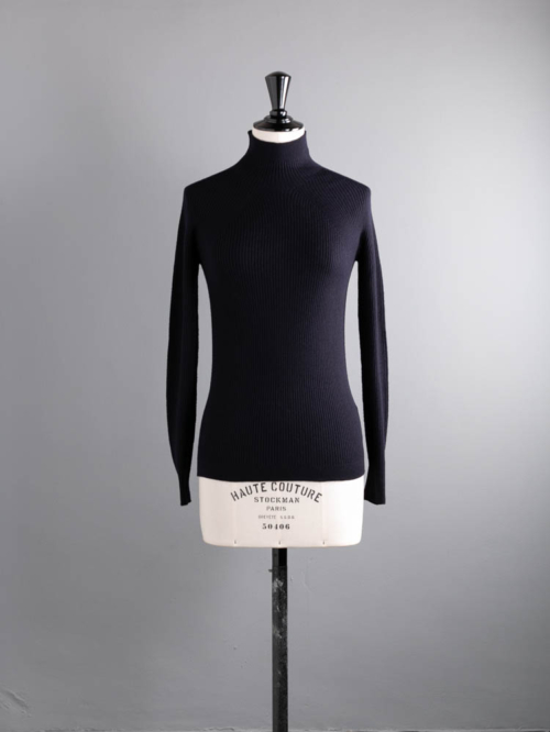 BN-24FL-044 AGING WOOL RIBNATURE TURTLE NECK Navy