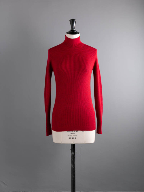 BN-24FL-044 AGING WOOL RIBNATURE TURTLE NECK Red