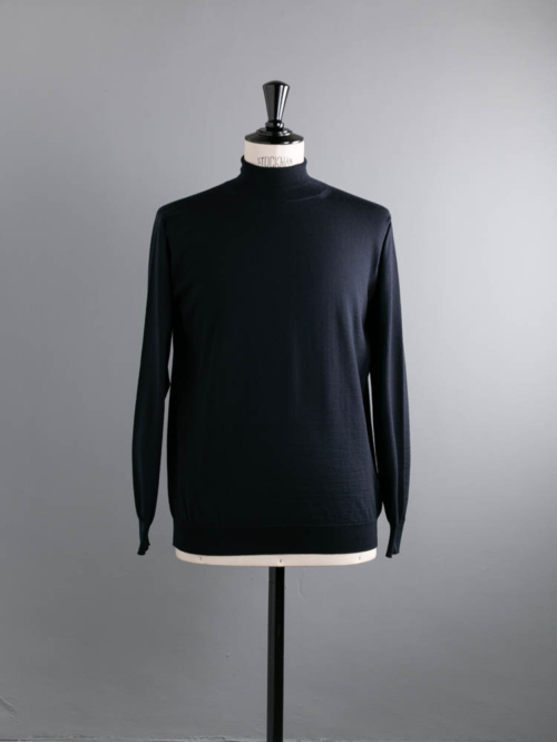 BATONER | BN-FU-002 Essential SUPERIOR HIGH GAUGE MERINO TURTLE NECK Navy 定番32ゲージウールタートルネックニットの商品画像