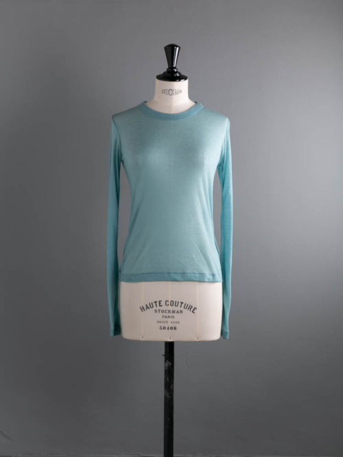 BN-24FL-008 MELTY RIB CREW NECK Blue