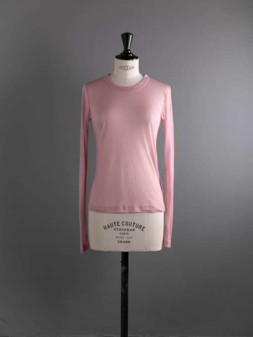 BN-24FL-008 MELTY RIB CREW NECK Pink