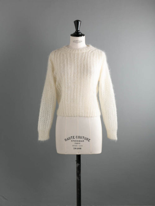 BATONER | BN-24FL-025 FLUFFY MOHAIR CREW NECK Ivory フラッフィーモヘアクルーネックニットの商品画像