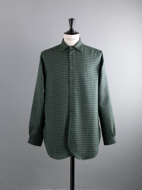 FRANK LEDER | SPECIAL VINTAGE WOOL SHIRT 45:Green 40sスペシャルヴィンテージウール生地オールドスタイルシャツの商品画像