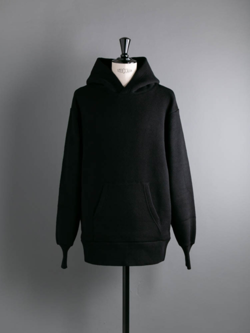 POSTELEGANT | COTTON CASHMERE KNIT PULL-OVER HOODIE Black コットンカシミアニットパーカーの商品画像