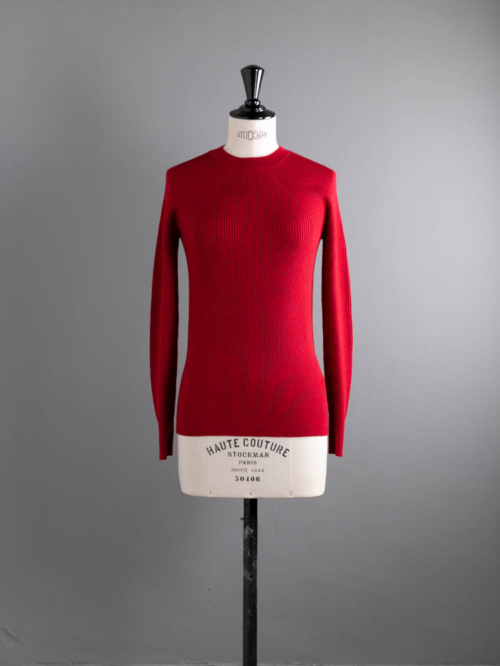 BN-24FL-042 AGING WOOL RIBNATURE CREW NECK Red