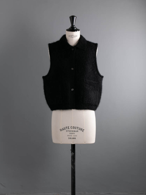 BATONER | BN-24FL-053 PURE MOHAIR100% PIQUE POLO VEST Black ピュアモヘア100%ポロベストの商品画像